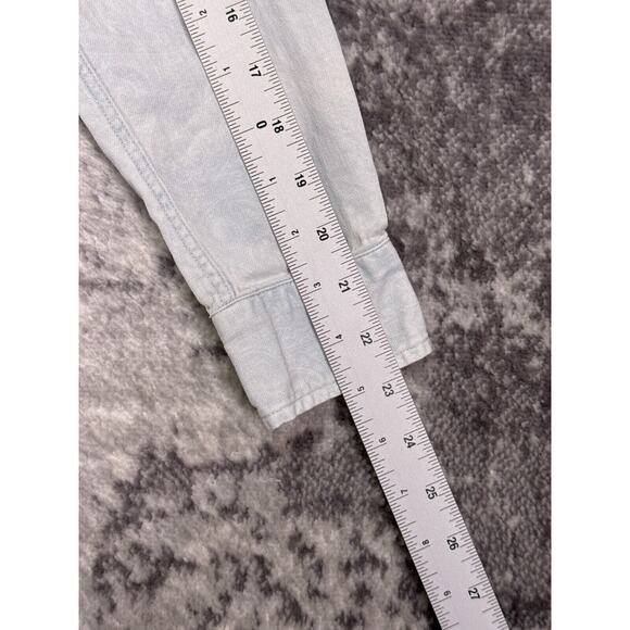 Frank & Eileen Top XS Womens Barry Paisley Light Wash Denim Button Shirt - Picture 5 of 8